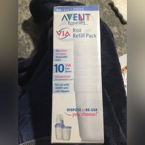 AVENT 10x 8 oz. bases refill pack, for AVENT anti-colic nipples